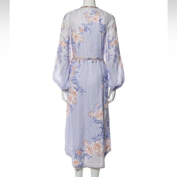 NWT Zimmermann Swirl Coral Floral Linen MIDI Dress size 0(us 2-4) - Picture 3 of 3